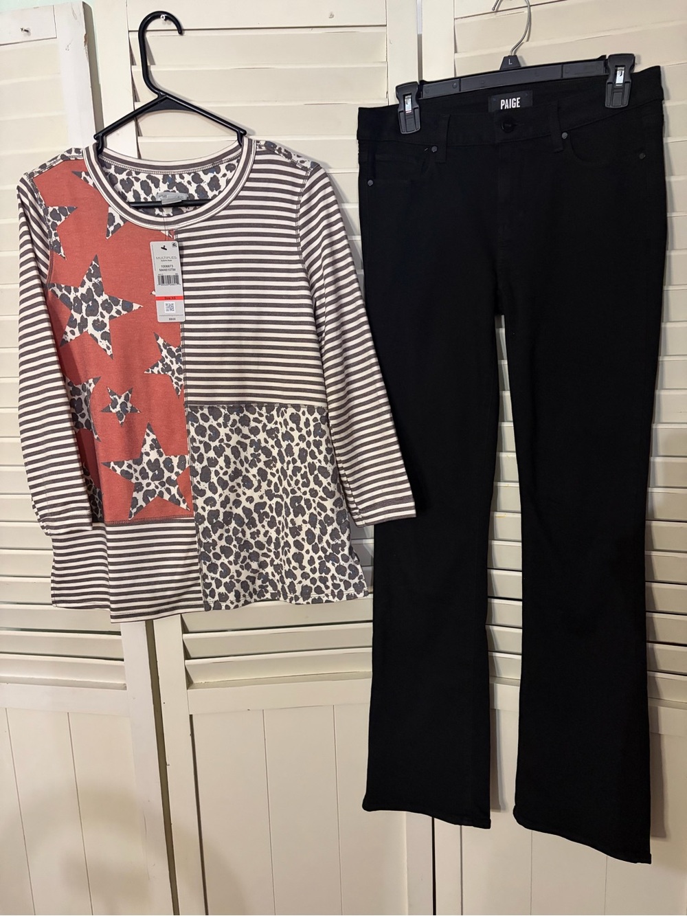 Two piece PREMIUM outfit including Paige Manhattan jeans and NWT Multiples top